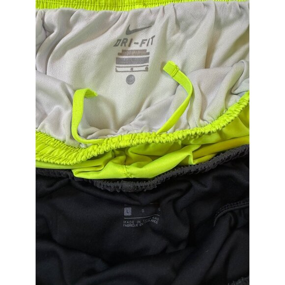 Nike Dri-Fit girls Running Shorts Bundle Neon Yellow & Black Large (bin HH79) - Picture 2 of 9